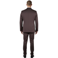 Italienischer brauner Herrenanzug, Rückansicht mit schlanker Silhouette