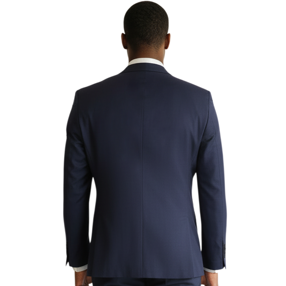 Italienischer zweireihiger Herrenanzug, Rückansicht mit klassischer Silhouette