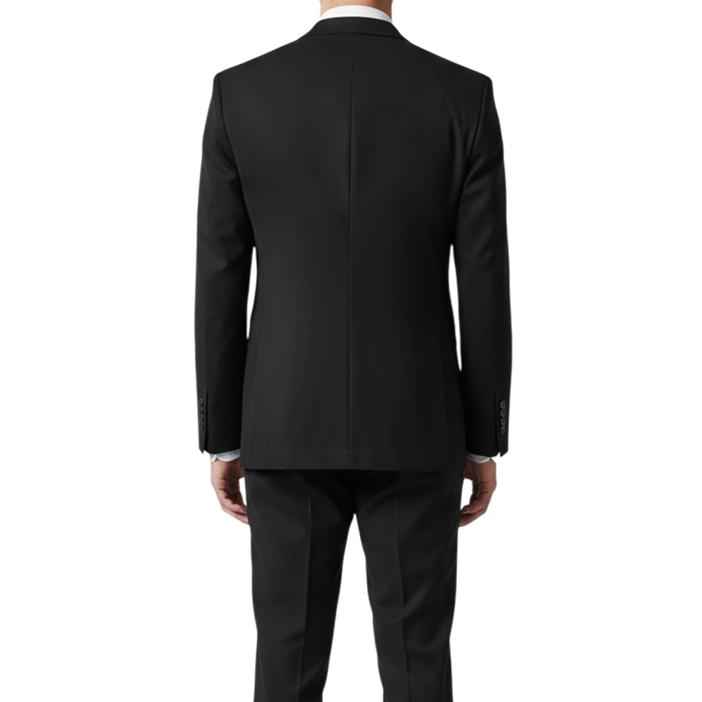 Italienischer zweireihiger Herrenanzug, Rückansicht mit klassischer Silhouette