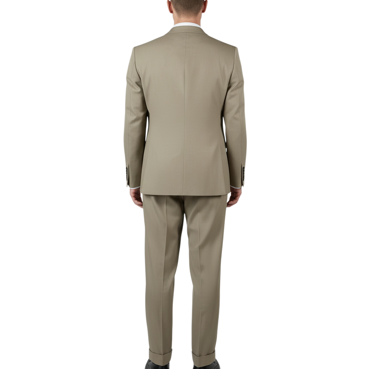 Italienischer Herren-Zweireiher, Rückansicht mit klassischer Silhouette