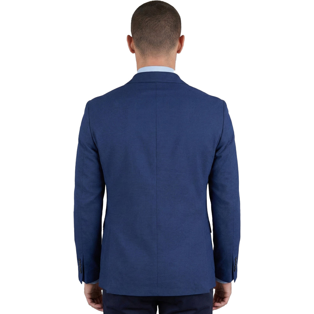 Blaues sportiv-elegantes Herrensakko Made in Italy mit moderner Passform – Rückansicht