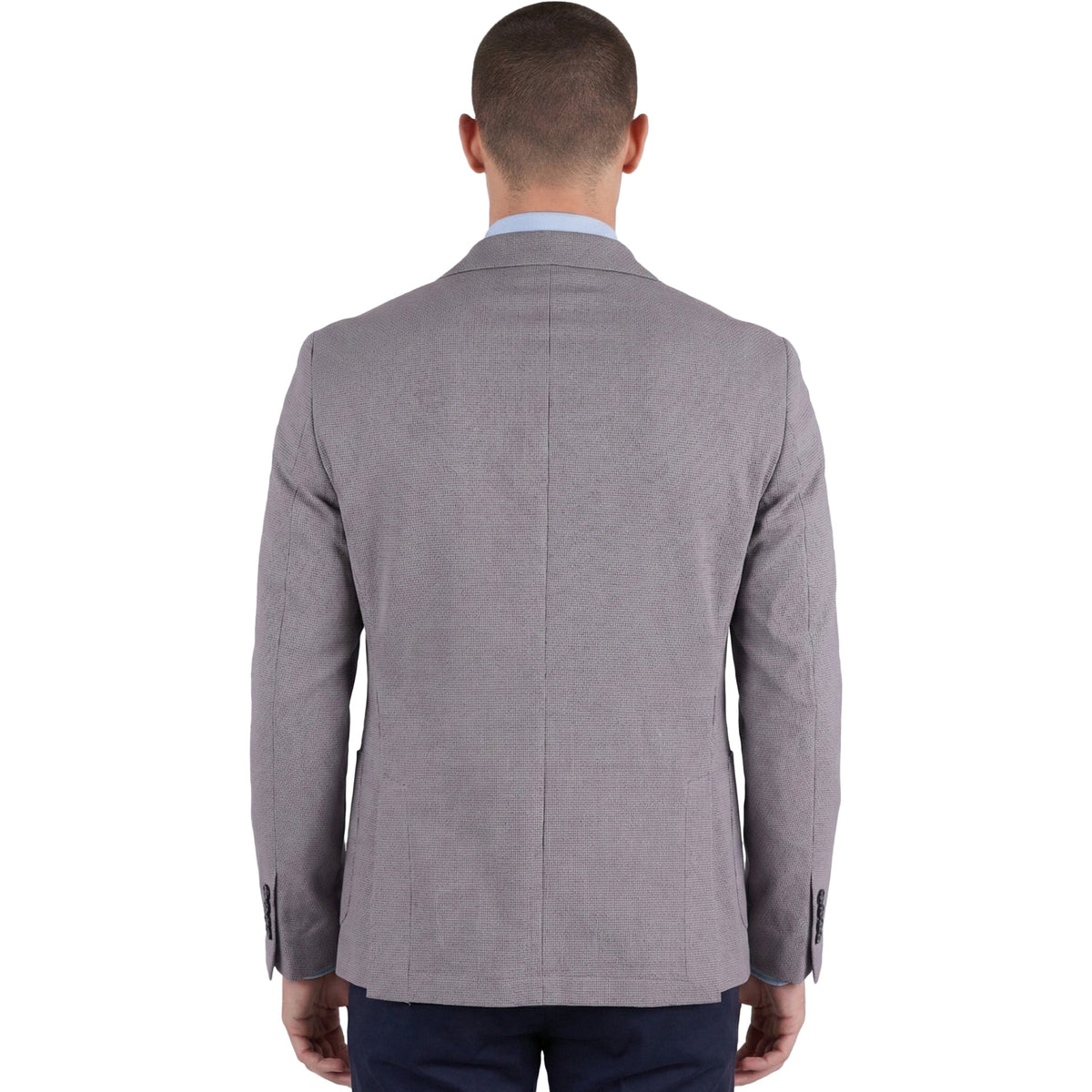 Graues sportiv-elegantes Herrensakko Made in Italy mit moderner Passform – Rückansicht