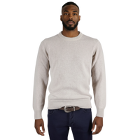 Italienischer Pullover aus Woll-Cashmere-Mischung mit Rundhalsausschnitt und strukturierter Strickoptik, Frontansicht