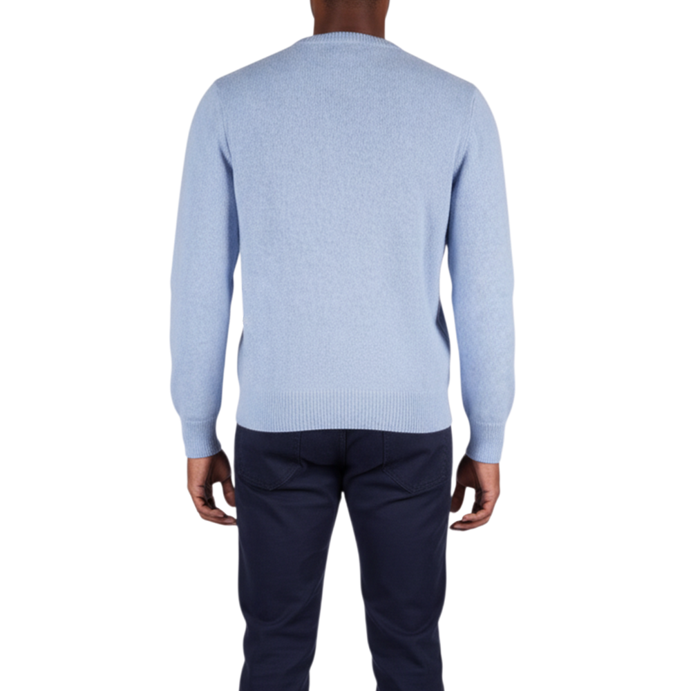 Italienischer Pullover aus Woll-Cashmere-Mischung mit moderner Passform und feiner Strickstruktur, Rückansicht