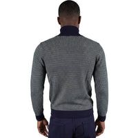 Italienischer Rollkragenpullover mit schlanker Passform und strukturierter Strickoptik – Rückansicht