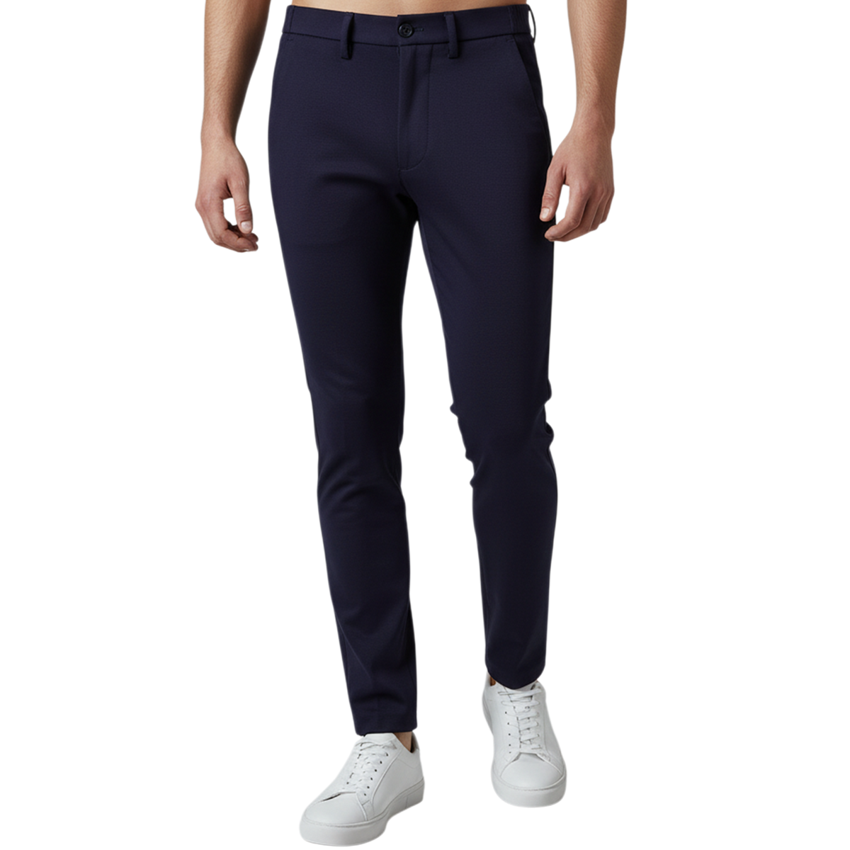Italienische Herren-Hose in Dunkelblau mit schlanker Passform, elastischem Bund und sportiv-elegantem Stil – Made in Italy