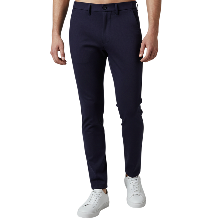 Italienische Herren-Hose in Dunkelblau mit schlanker Passform, elastischem Bund und sportiv-elegantem Stil – Made in Italy