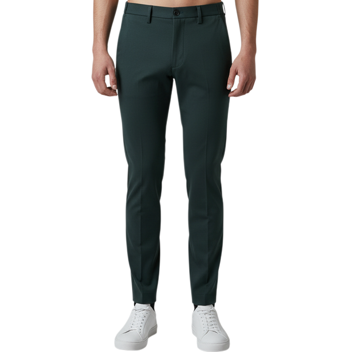 Italienische Herren-Hose in Dunkelgrün mit schlanker Passform, elastischem Bund und sportiv-elegantem Stil – Made in Italy